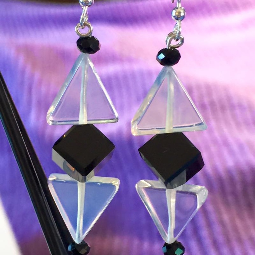 BACK TO BUSINESS SALE! Swarovski opalite earrings